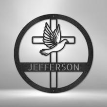 Load image into Gallery viewer, Dove and Cross Monogram - Steel Sign
