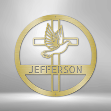 Load image into Gallery viewer, Dove and Cross Monogram - Steel Sign
