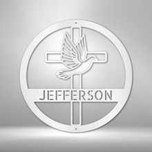 Load image into Gallery viewer, Dove and Cross Monogram - Steel Sign
