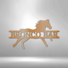 Load image into Gallery viewer, Sprinting Horse Monogram - Steel Sign
