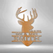 Load image into Gallery viewer, Deer Head Monogram - Steel Sign
